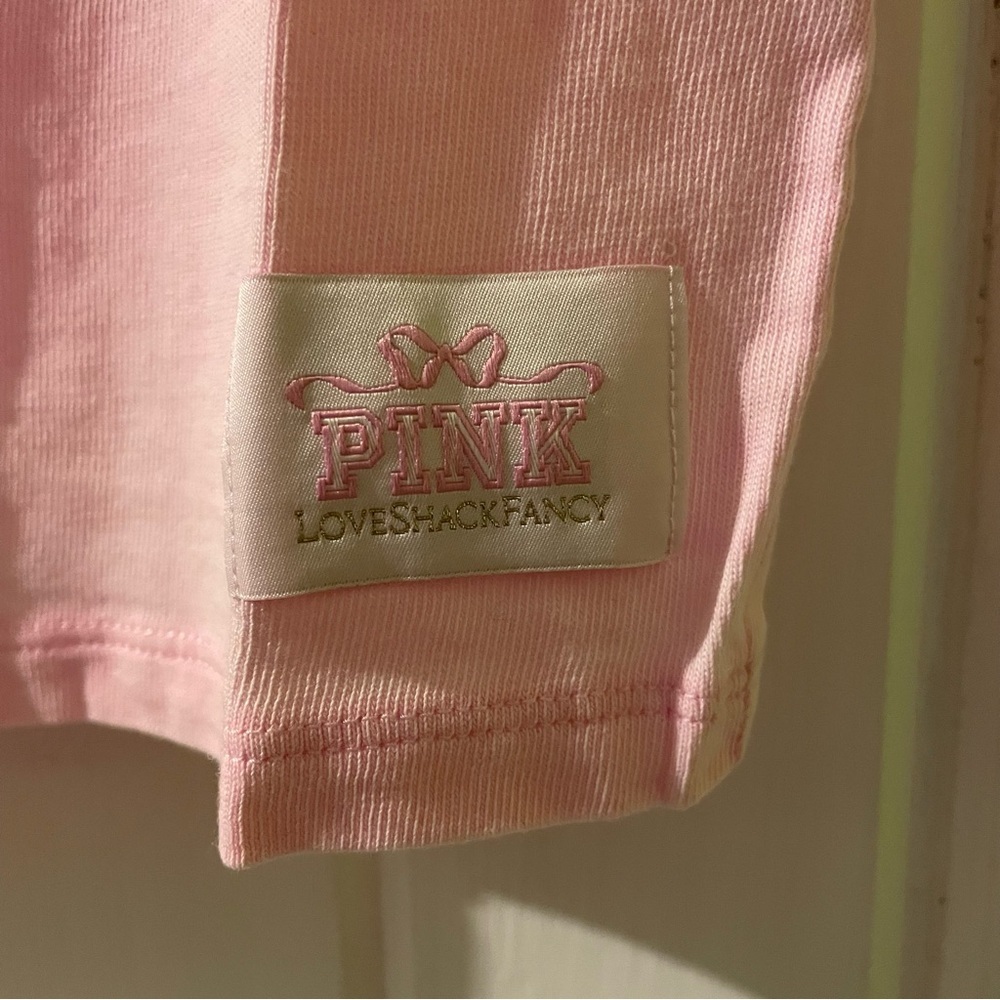 PINK X LOVESHACKFANCY bling dog tee X-small NWT - Picture 5 of 9